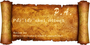 Pölöskei Albert névjegykártya