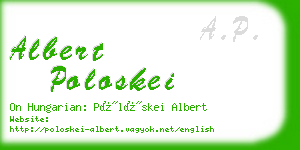 albert poloskei business card